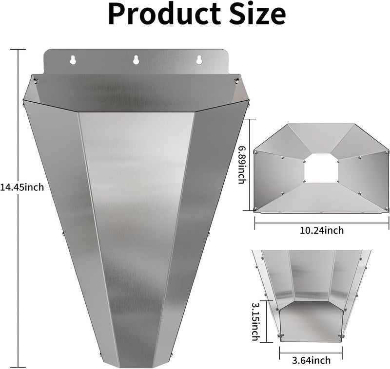 LavviTech Store Medium Chicken Kill Cone for Butchering, Stainless Steel Killing Cones with Safety Gloves, Flat-Back Design, for Processing Chickens, Ducks, Turkeys & Poultry up to 8 lbs (Silver) - Image 2